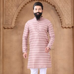 Jacquard Kurta Pyjama with Fancy Work