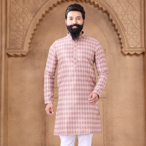 Jacquard Kurta Pyjama with Fancy Work